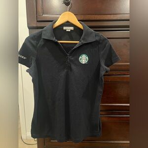 4/$20 - Starbucks Black Short Sleeve Polo Tee